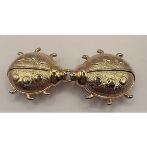 Dotty Smith Ladybug‎ Belt Buckle Oversized Gold Tone Designer Statement